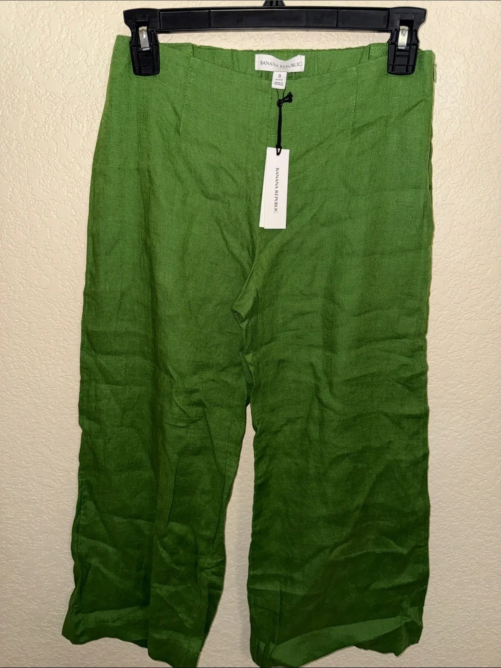 Banana Republic Green Linen Kick Flare Ankle Pants Petite 0 NWT